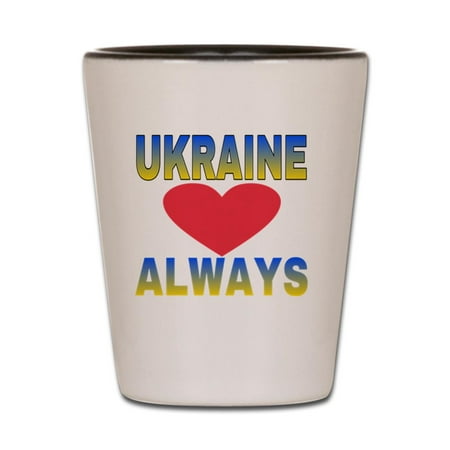 

CafePress - UKRAINE ALWAYS - White/Black Shot Glass Unique and Funny Shot Glass