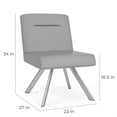 thumbnail image 4 of Willow Lounge Reception Armless Swivel Guest Chair / Charcoal Steel / Black, 4 of 5