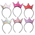 thumbnail image 1 of KAKOWELY 6 diademas brillantes con forma de corona para niñas, con lentejuelas, para fiestas., 1 of 5