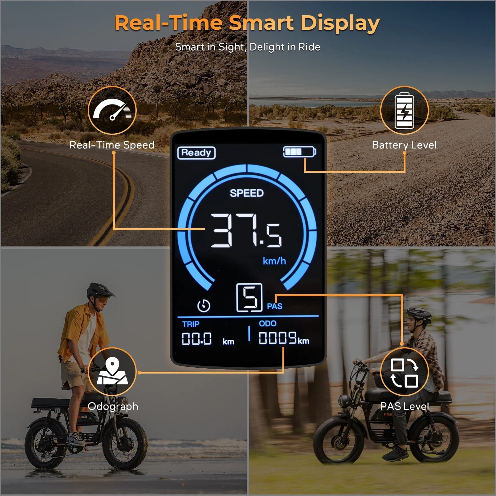 Tamobyke T73PROMAX Electric Bike for Adults, 3000W Peak Dual Motor, 37.5mph, 48V 36.4Ah Battery, 20" Fat Tire E-Mountain Bike UL2849