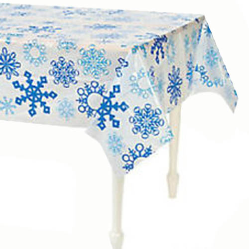 Snowflakes Plastic Table Cover (1ct)