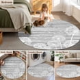 thumbnail image 5 of Round Rug 3.3Ft Washable Non-Slip, White Dandelion Circle Area Rugs for Living Room Bedroom, Spring Flowers Plants Vintage Gray Wood Indoor Floor Mats Carpet Runner for Home Decor Aesthetic, 5 of 8