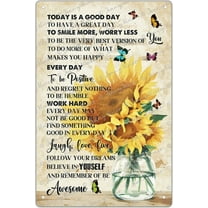 Sunflower Wall Decor Inspirational Quotes Wall Art Rustic Farmhouse Tin Sign for Bathroom Bedroom Office Kitchen School Classroom Nursery Wall Decor, Encouragement Gifts 5.5x8 Inches