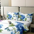 thumbnail image 3 of Hydrangea 100% Natural Cotton Duvet Cover King Size 3Pcs,Blue Floral Comforter Cover For Adult Teens,Hummingbird Bedding Set,Colorful Butterfly Bed Set With Zipper Closure,Soft Warm, 3 of 6