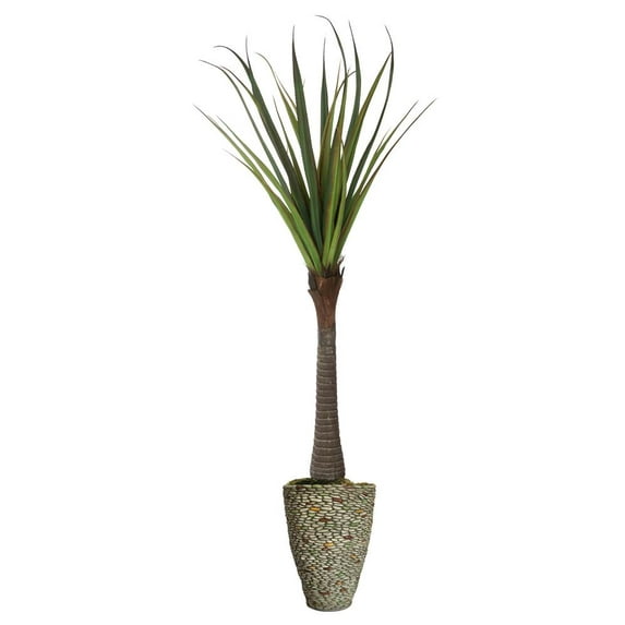 Vintage Home Artificial Faux Real Touch 77.5" Tall Real Touch Agave And Fiberstone Planter