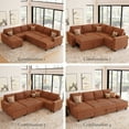 thumbnail image 5 of Belffin Corduroy Fabric Ottoman with Storage Ottoman for Modular Sectional Couch Brick Red Couch, 5 of 8