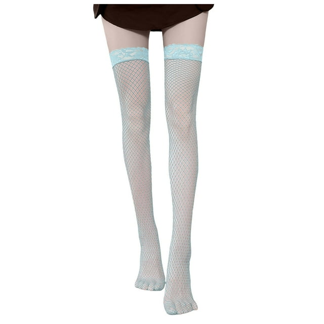 adviicd Women Winter Wool Cable Knit Crew Knee High Boot Socks Fuzzy Thigh High Socks(Light Blue,One Size)