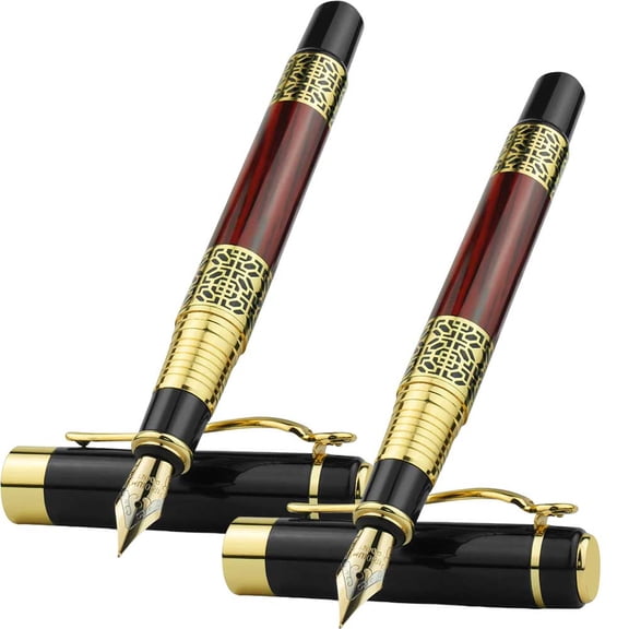 STONEGO Classic Design Rosewood Color Metal Ink Fountain Pen - Premium Executive Writing Pen for Office, Business, and Professional Use, Perfect Gift for Men