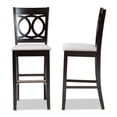 thumbnail image 4 of Baxton Studio Carson Modern and Contemporary Grey Fabric Upholstered and Espresso Brown Finished Wood 2-Piece Bar Stool Set, 4 of 9