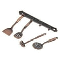 thumbnail image 4 of Shisuyan 5pcs 1:12 Dolls House Miniature Metal Kitchenware Home Kitchen Accessories (Coffee Color), 4 of 8