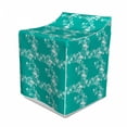thumbnail image 1 of Fish Washer Cover, Dolphins Starfishes and Seashells Floral and Animal Pattern Swirls Stalks Flowers, Decorative Accent for Laundromats, 29" x 28" x 40", Turquoise White, by Ambesonne, 1 of 3