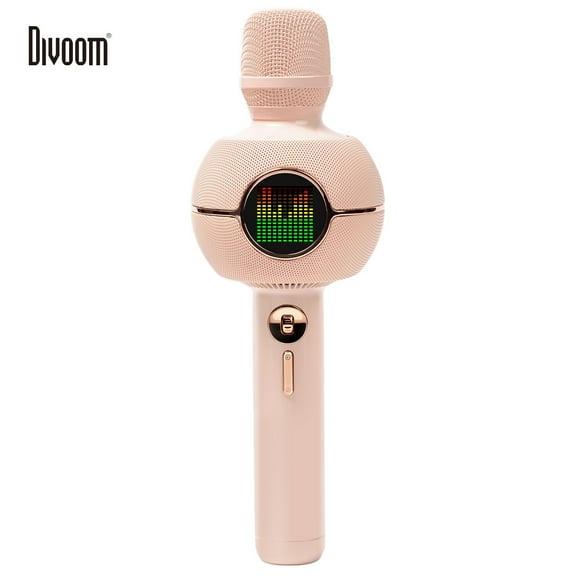 Divoom StarSpark 20W Bluetooth Karaoke Microphone with Pixel Art LED Display, 8 Sound Modes, Wireless Speaker for Home KTV & Parties