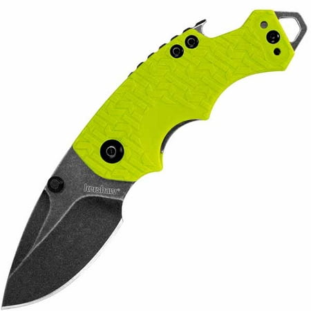 Kershaw Shuffle Lime(8700LIMEBW); Multifunction Pocket Knife; 2.4” BlackWash Stainless Steel Blade; Lime K-Texture Grip, Liner Lock, Reversible Deep-Carry Pocketclip, Screwdriver, Bottle Opener;