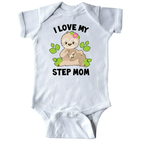 

Inktastic Cute Sloth I Love My Step Mom with Green Leaves Gift Baby Boy or Baby Girl Bodysuit