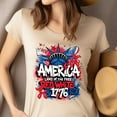 thumbnail image 4 of America Red White Blue T-Shirt – 1776 Graffiti Patriotic Tee, CarolinaBlue, Size 3XL, 4 of 6