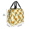 thumbnail image 2 of KLL Light Green Plaid Sunflower Print Insulated Lunch Bag Women, Reusable Cute Tote Lunch Box for Adult & Men, Leakproof Cooler Lunch Bags for Work Office Travel Picnic, 2 of 5