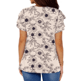 thumbnail image 5 of UVN Summer Blouse for Women Ruffle Short Sleeve Shirts V Neck Button Down Elegant Ladies Tops, 5 of 9