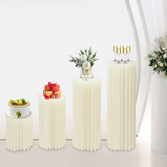 Columns Display for Wedding Party Garden Decoration 3pcs Foldable Cardboard Centerpiece Display, Cylinder Flowers Stand