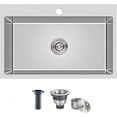 thumbnail image 1 of Drop-in Kitchen Sink Single Bowl  Stainless Steel Kitchen Sink Handmade  Inches Deep Top-Mount Kitchen Sink with Hole, 1 of 6