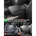 thumbnail image 7 of KBH Center Console Cover for 2019-2025 2026 Dodge Ram 1500/2500/3500 Accessories, Leather Middle Console Armrest Cover Cushion Pad, Black (Bucket Seat Only), 7 of 7