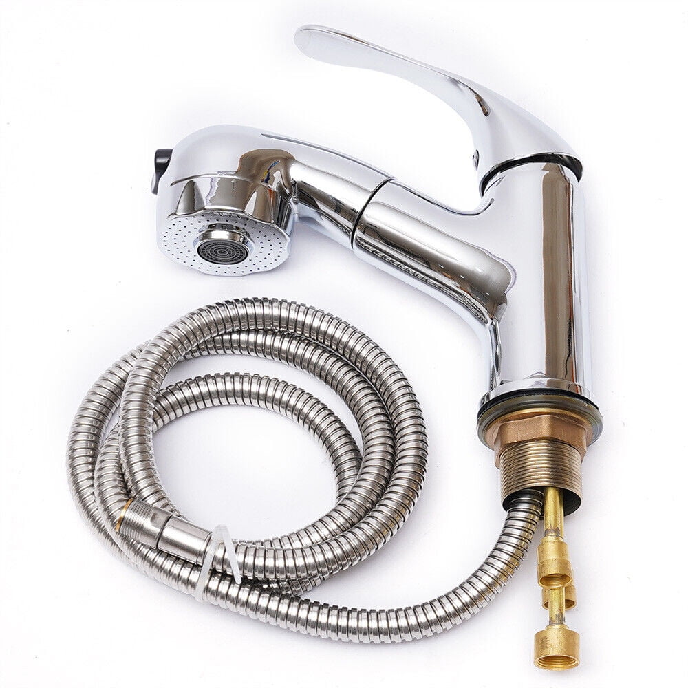 Acrylic RV Triangular Sink with Faucet + Drain Hose Kit Caravan Camper Boat RV Triangular Bathroom Sink Pull Down Sprayer Faucet Kit Lavatory Acrylic Triangular Sink With Faucet & Drain & Hose White