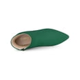 thumbnail image 4 of BLISSFUL STEP Women's Pointy Toe Side Zip Block Heels Ankle Boots Green 9, 4 of 7
