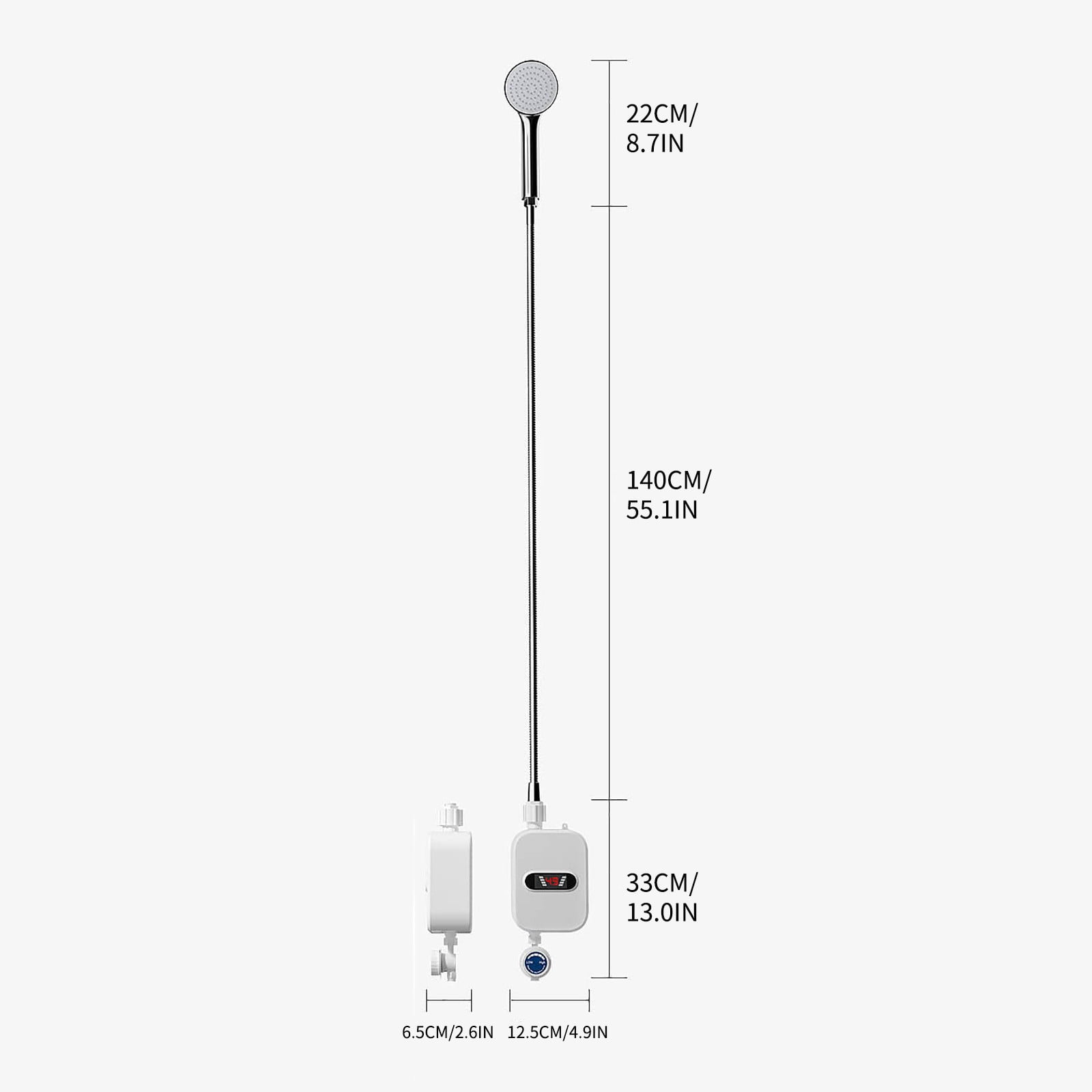 Efficient Mini Integrated Water Heater Shower, Provides Instant Hot Water with No Waiting Time, Sleek Design Fits Any Bathroom Decor, Energy-Saving Technology