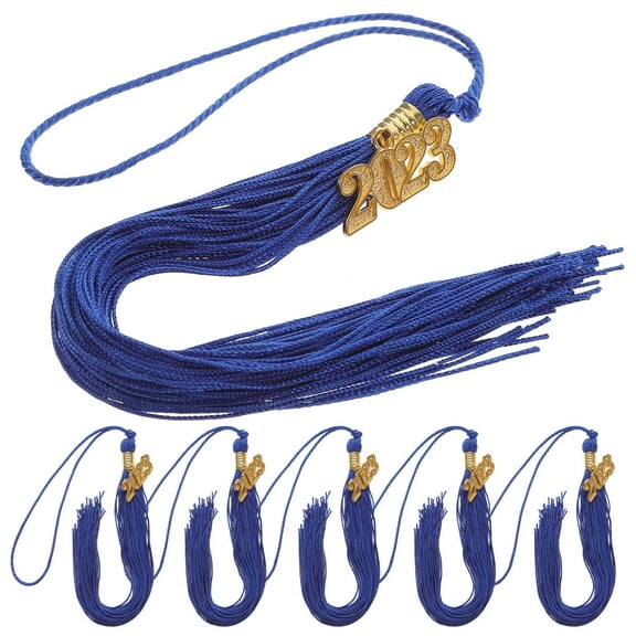 WINOMO 6Pcs Graduation Cap Decor Dark Blue Doctorial Hat Style for Graduates Celebration