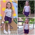 thumbnail image 6 of Arshiner Toddler Girls 3 Piece Outfit Set Puff Sleeve Square Neck Top with Shorts and Matching Headband Summer Clothes, 6 of 6