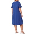 thumbnail image 4 of WellSize Plus Size Dresses for Women Summer Crew Neck Short Sleeve Sundresses Casual Beach Midi Dresses with pockets, 4 of 7