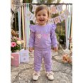 thumbnail image 5 of Cjfdfy Newborn Baby Girls One Birthday Outfit First Birthday Ruffle Long Sleeve Cake Embroidery Tops And Colorful Elastic Waist Pants Set Cute 1St Birthday Fall Winter Clothes Set, 5 of 8