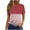 Red, variant on yillto Womens Summer T Shirts Striped Block Short Sleeve Round Neck Causal Blouse Basic Loose Tee