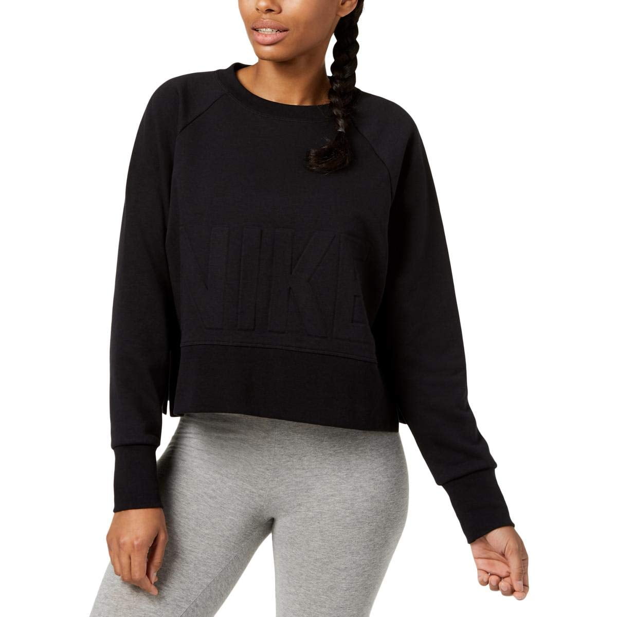 nike versa embossed cropped training sweatshirt
