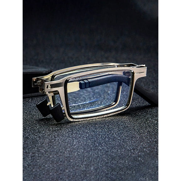 Durable Stainless Steel Reading Glasses for Men and Women, Anti-Blue Light, Resin Lens, Fashion Casual Style, with Case