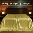 thumbnail image 2 of Amay Satin Silk Flat Sheet – Twin XL, Gold– Smooth, Silky Bedding for Guest Room, Kids’ Room, Dorm, or Master Bedroom – Lightweight and Easy Care, 2 of 5