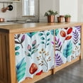 thumbnail image 6 of Spring Leaves Tier Curtains 36 Inch Length, Watercolor Leaf Botanical Nature Light Blue Cafe Short Curtains for Bathroom Over Sink, Small Kitchen Curtain Light Filtering Drapes 2 Panels 27.5"Wx36"L, 6 of 8