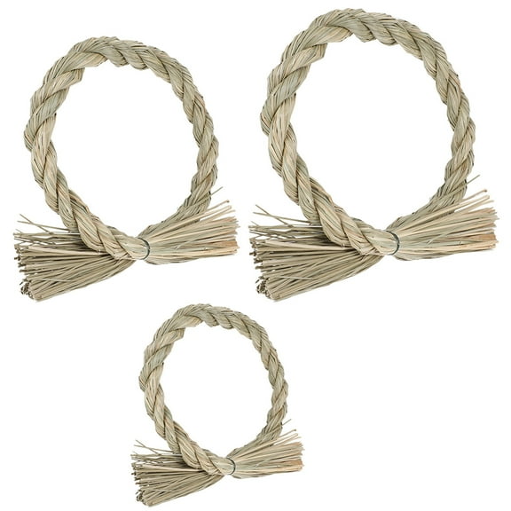 OATIPHO 3pcs DIY Straw Wreath Light Green Wreath Material Giving Christmas Ornaments