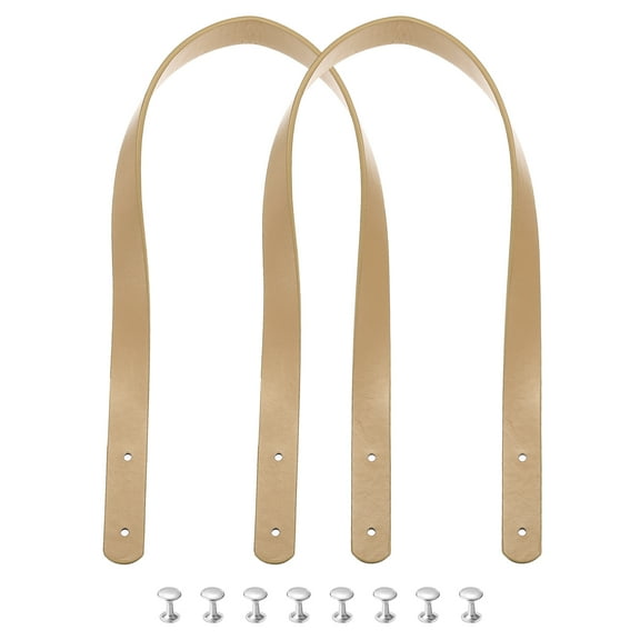 2pcs 24 Inch (60cm) Leather Purses Straps Handbag Belt Band Bag Handle, Beige
