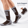 thumbnail image 2 of COOPLUS Mens 6 Pack Hiking Crew Socks Cushioned Moisture Wicking Athletic Outdoor Trekking Boot Socks, 2 of 8