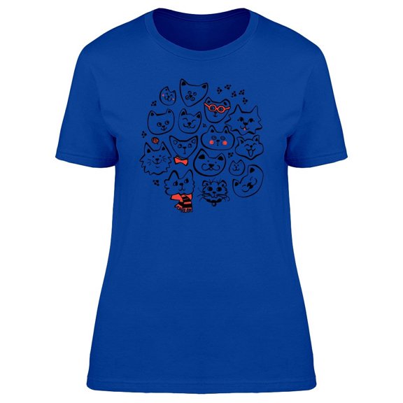 Adorable Kittens Doodle Collage Tee Women's -Image by Shutterstock
