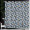 thumbnail image 3 of Ambesonne Leaf Print Shower Curtain, Modern Boho Leaves Motif, 69"Wx75"L, Purpleblue Orange and Blue, 3 of 4