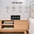 thumbnail image 2 of Wooden Digital Alarm Clock 3 Alarms Led Display Wireless Charging Electronic Alarm Clock For Bedroom Bedside Office, 2 of 9
