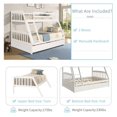 thumbnail image 6 of Harper & Bright Designs Solid Wood Twin Over Full Bunk Bed with Two Storage Drawer, Removable Ladder and Safety Guardrail for Kids, Teens, Adults, Convertible to 2 Separated beds, 6 of 8