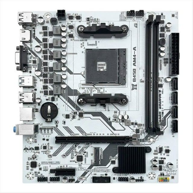 Placa Base B450 para Procesador, Memoria DDR4 de Doble Canal, Placa Base AM4 M.2 NVME (Compatible con CPU Ryzen 5500 5600 5600G)