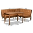 thumbnail image 2 of Bowery Hill Tan Walnut Brown Finished Wood 3-Piece Dining Nook Set, 2 of 10