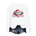 thumbnail image 6 of Sweatshirts for Women Christmas Santa Print Long Sleeve Pullovers Funny Graphic Shirts Loose Fit Casual Fashion Tops White L, 6 of 6