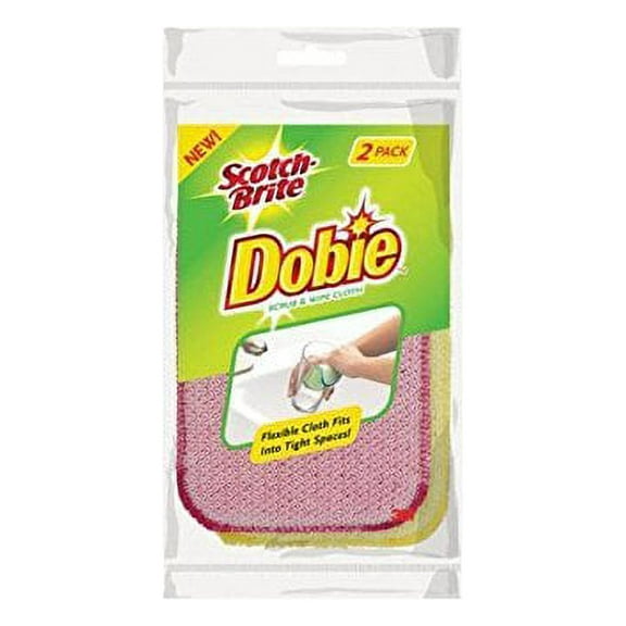 Scotch-Brite Dobie Scrub And Wipe Cloth - Non-Scratch Household Cleaning - 2 Count