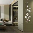 thumbnail image 5 of Etiqueta engomada de la pared del espejo de la flor 3D para el fondo de la pared del fondo de la pared del sofá de la sala de estar del dormitorio, decoración del hogar (plata) JAMW Sencillez, 5 of 5
