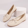 thumbnail image 5 of Viluyesy Ballet Flats for Women Lace Up Bow Tie Round Toe Comfortable Casual Dress Work Shoes Everyday Walking Beige Size 6.5, 5 of 9
