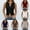 Black, variant on Womens Tank Tops Sexy Crop Sleeveless Top V Neck Tight Double Lined Open Front Vest Zip Up Work Business Shirts/White/XL